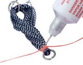 Putting glue on the knot